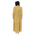 Front Open Mustard floral Print Abaya  Front Open Mustard floral Print Abaya